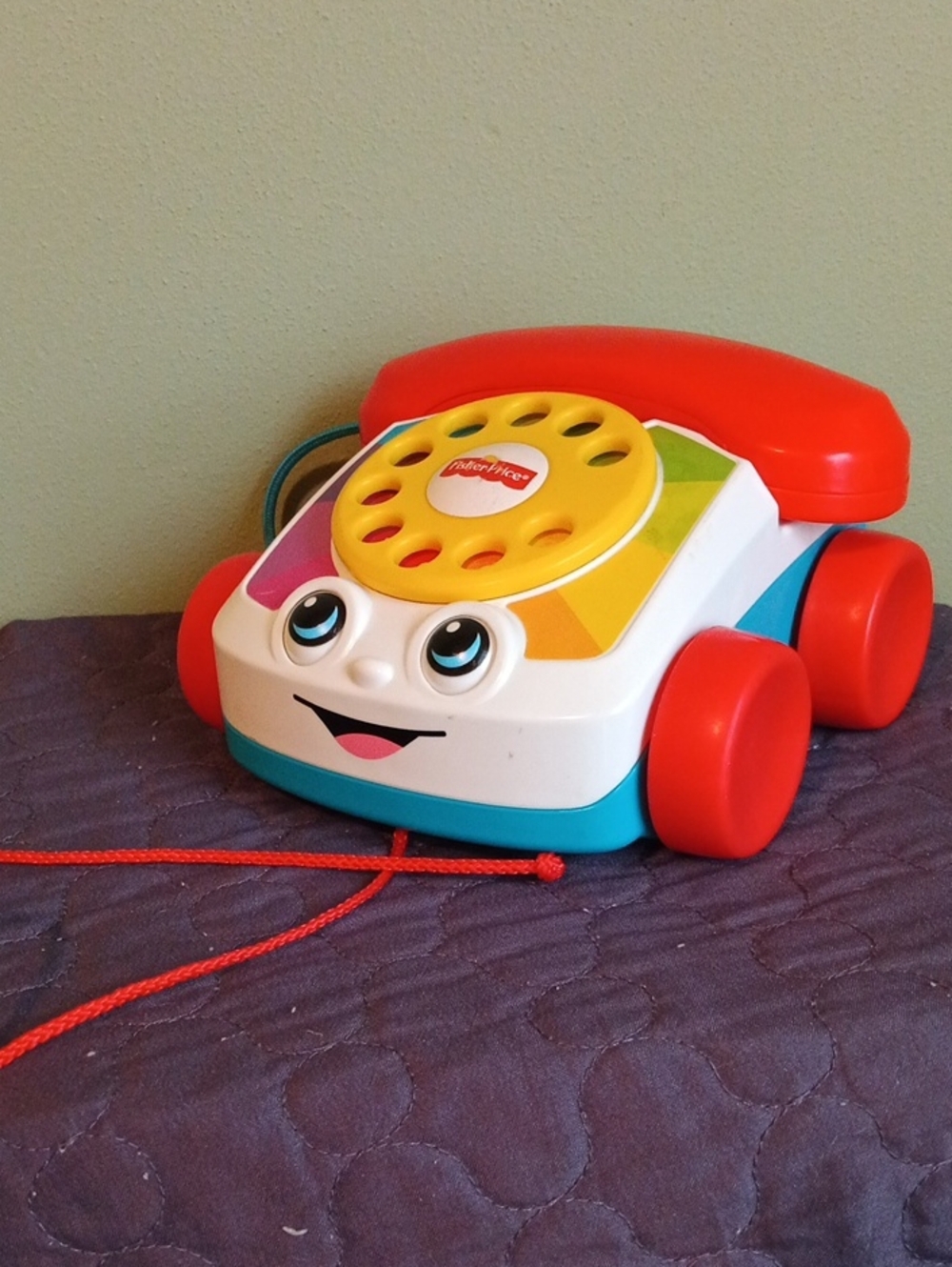 Fisher-Price Pull-Along Phone Toy in Red, Yellow, Blue, White